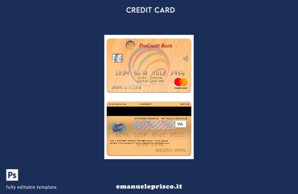 modello mastercard Moldova ProCredit Bank in stile verificato